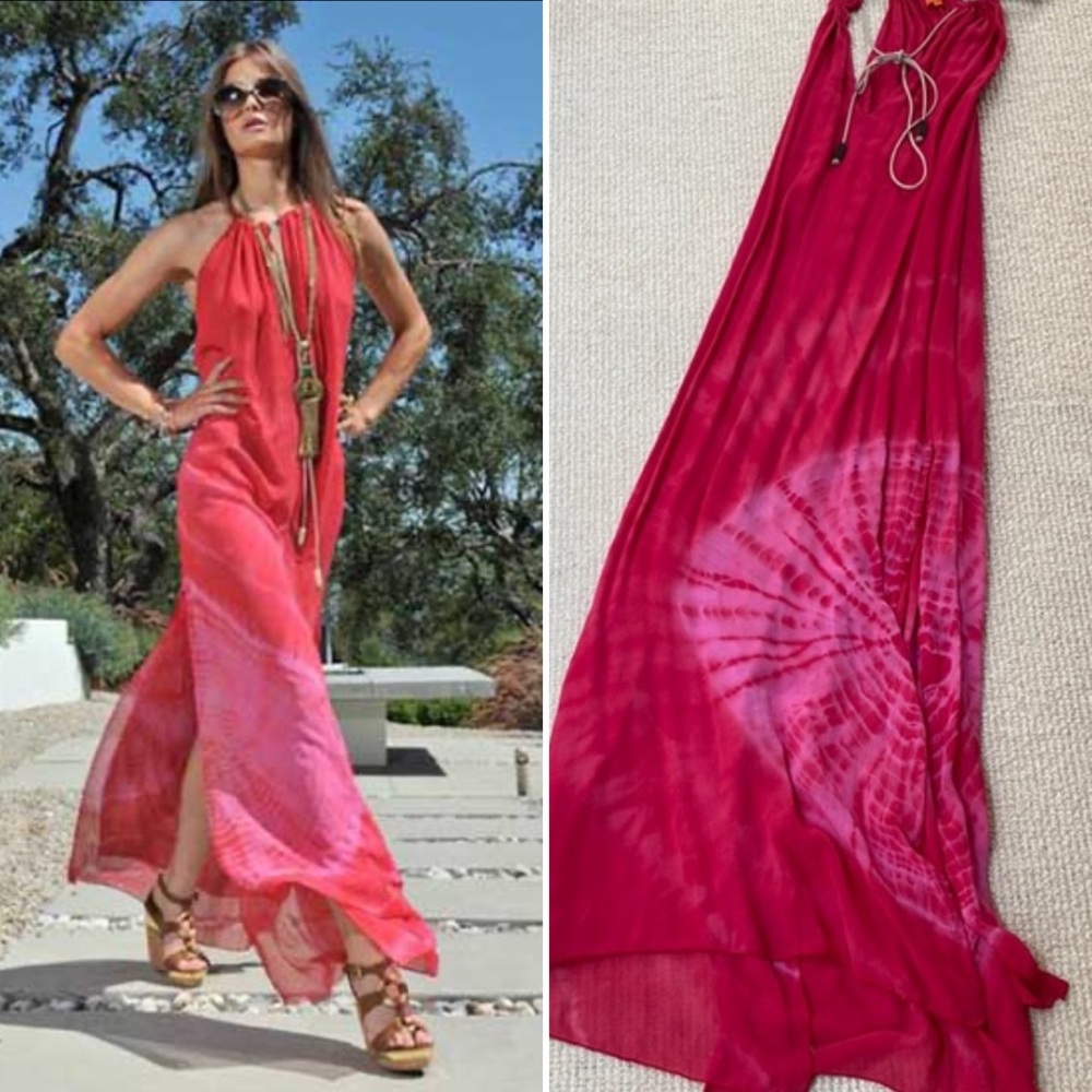 Like New Michelle Jonas Silk Travelwear Maxi Dress